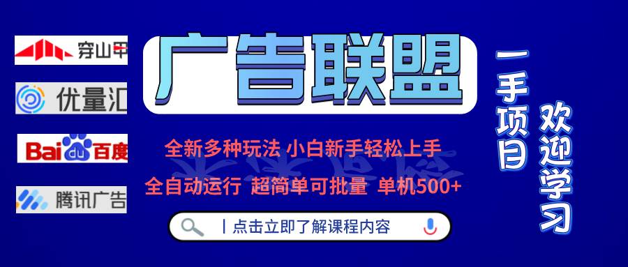 广告联盟 全新多种玩法 单机500 全自动运行 可批量运行