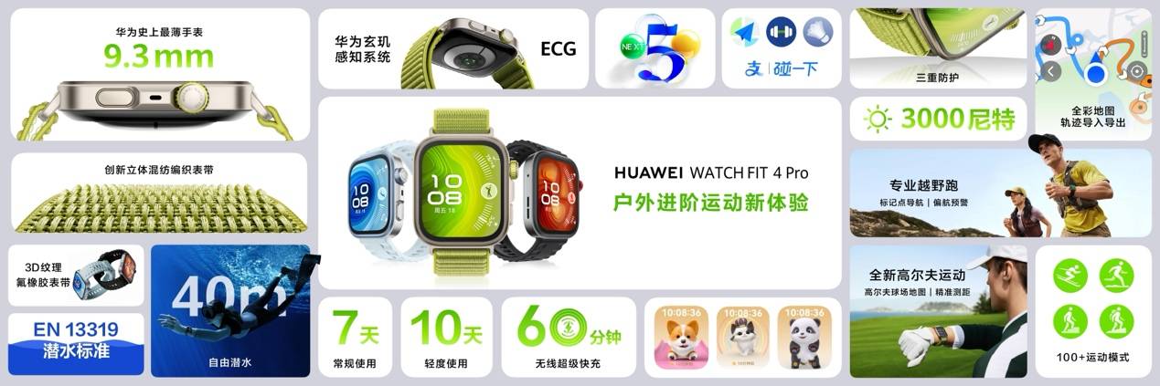 轻薄时尚，HUAWEI WATCH FIT 4系列发布，全新Pro款带来户外进阶